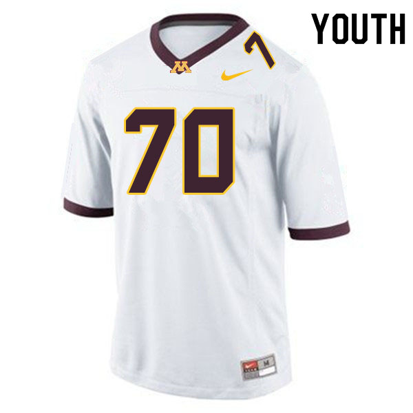 Youth #70 Sam Schlueter Minnesota Golden Gophers College Football Jerseys Sale-White - Click Image to Close